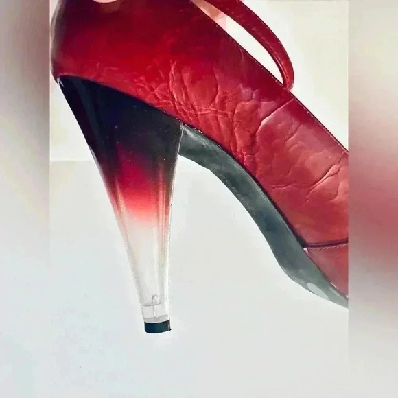 BCBGirls Ruby Red Rugged Patent Leather with Ombré Heels. Women’s Size 10 - Picture 12 of 16